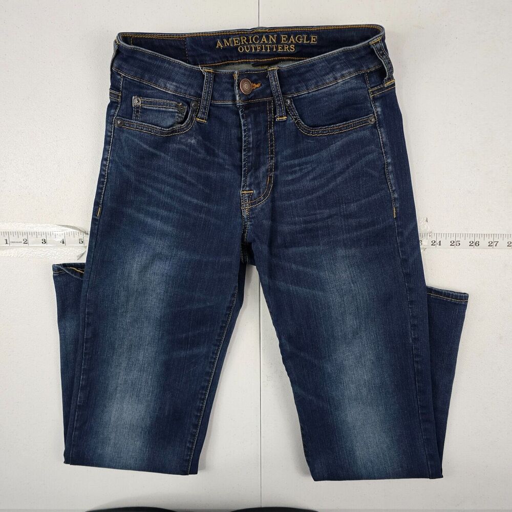 American Eagle original straight jeans‎ blue denim 26x28 mens 4765 26x27